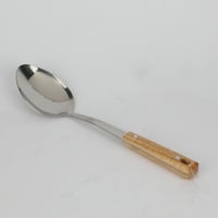 ملعقة استيل بيد خشب مقاس 28 سم