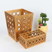 سلة مهملات مع علبة مناديل ارتفاع28سم