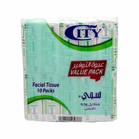 مناديل سيتي ناعمة 180 منديل ابيض مزدوج* 10 عبوات