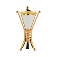 مبخرة استيل فضي مع ذهبي شكل انيق ارتفاع 19 سم