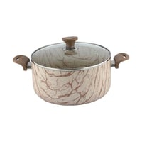 قدر ألمنيوم غويط بغطاء زجاج مقاس 32 سم