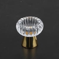 شمعدان كريستال شفاف بقاعده ذهبي مقاس 6*7 سم