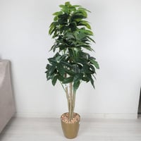 شجرة صناعي بمركن ذهبي ارتفاع 150 سم