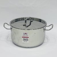 قدر استيل بغطاء مقاس 24 سم