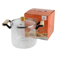 قدر زجاج بغطاء ومقبض 5.5 لتر