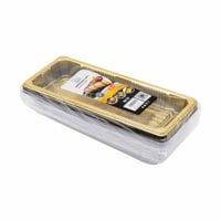 صحون حلا ذهبي بغطاء شفاف 7حبات مستطيل