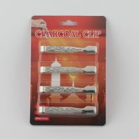 ملقاط استيل فضي مزخرف 4 حبة