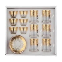 طقم فناجيل وبيالات زجاج 18قطعة