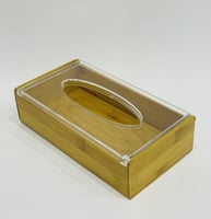 علبة مناديل خشبي بغطاء اكراليك مقاس 22*12سم