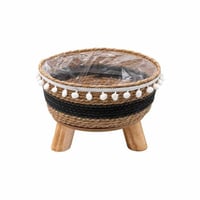 سلة دائري خوص بارجل مقاس23*18 سم