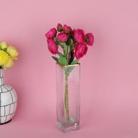 فازة زجاج بخط ذهبي مقاس 30*8سم