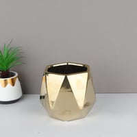 فازة سيراميك ذهبي ارتفاع 13سم