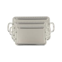 طقم طوفريات كروم مزخرف فضي 3 احجام