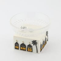 صحن تقديم زجاج بقاعدة سيراميك رمضان