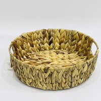 سلة خوص دائري بمقبض مقاس 35سم