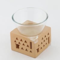 صحن تقديم زجاج مع سراميك اشكال رمضان