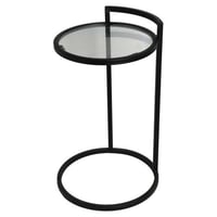 طاولة خدمة زجاج بقاعده حديد مقاس 55*33 سم