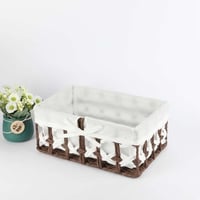 سلة خوص مستطيل بلون بني مقاس 30*19سم