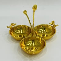 شيال حلا ذهبي ثلاثي دائري سادة مقاس 10 سم للفتحة