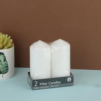 شمع ابيض 2 حبه مقاس 13سم