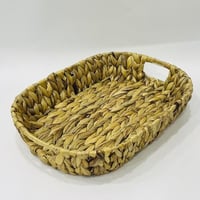 سلة خوص مستطيل بيضاوي بمقبض مقاس44*32سم