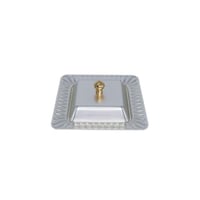 تمرية استيل مربع بغطاء فضي