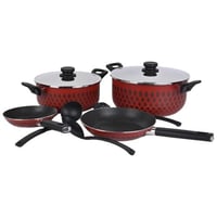 طقم قدور المنيوم بغطاء 9 قطعه