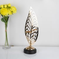 شمعدان ذهبي شكل ورقي ارتفاع 44سم