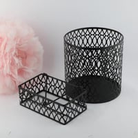 سلة مهملات استيل مع علبة مناديل ارتفاع20سم