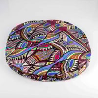 مخدة مجلس قماش ملون دائري مقاس 40 سم