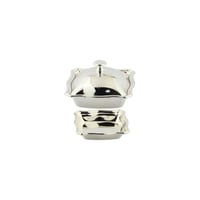 تمرية استيل بغطاء فضي صغير مع صحن فصم