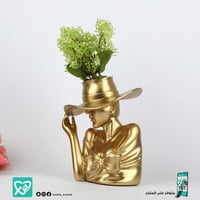 فازة ورد بشكل تحفة ذهبي مقاس 22سم