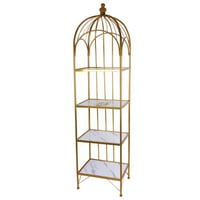 استاند ورد ذهبي مستطيل استيل مع خشب 4 دور ارتفاع 1...