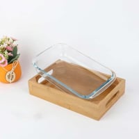 صينية قزاز بقاعدة خشب مقاس26*16سم