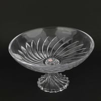 صحن زجاج دائري بقاعدة مقاس 30*17 سم