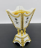 مبخرة استيل لون ابيض مع ذهبي مقاس 24 سم