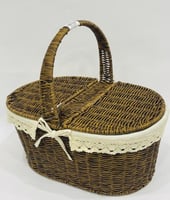 سلة تخزين خوص بقماش مقاس 40*26*18سم