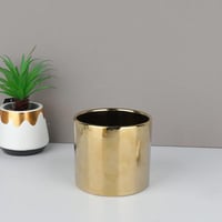 فازة سيراميك ذهبي ارتفاع 10سم