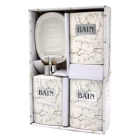 طقم حمام سيراميك مزخرف 4 قطع