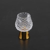 شمعدان كريستال شفاف بقاعده ذهبي مقاس 10*5 سم