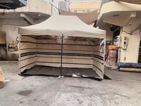 مضلة المنيوم مع الرواق ابيض مخطط واجهه شفاف 3*4 مت...