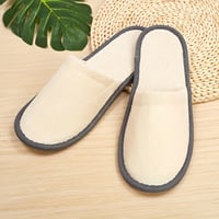 سليبر فندقي فاخر ناعم بطبقة مانعة للانزلاق لون كري...