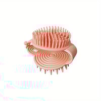 فرشاة شامبو سيليكون لتدليك فروة الرأس بلون وردي -...