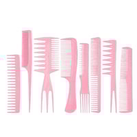 مجموعة مشط تصفيف الشعر وردي 8 قطع