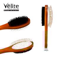 فرشاة شعر خشبية دائرية بمقبض خشبي ناعمة وخشنة مودي...