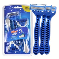 شفرات حلاقة يدوية للرجال باللون الأزرق، تحتوي على...