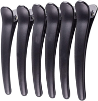 12 قطعة من مشابك شعر سوداء بلاستيك لتصفيف الشعر