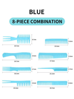 مجموعة طقم مشط شعر مقاسات مختلفة سماوي