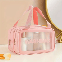 شنطة منظم المكياج ومستحضرات التجميل وردي
