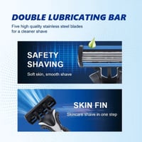 موس حلاقة رجالي باللون الاسود والرمادي 6 شفرات حاد...